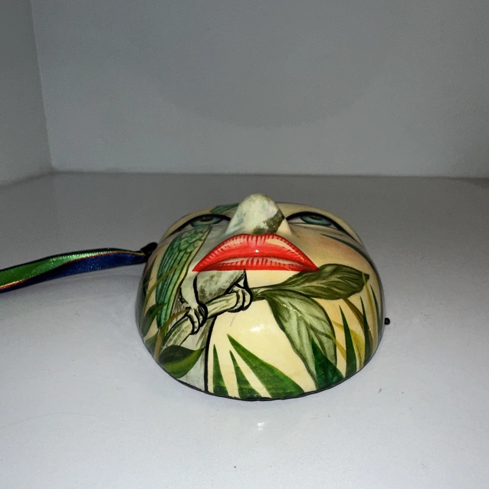 Hand Painted Lady Face with Bird Coldiv Art 3D Decorative Mask Mexico * - Image 2 of 4