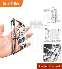 Elegant Silvery Archery Bow Set with 10 Arrows  Target - Ideal for All Levels