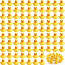 Teling 200 Pcs Mini Rubber Ducks in Bulk Yellow Small Rubber Ducks Bulk Tiny Squ
