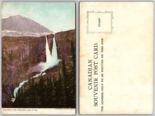 Twin Falls Field BC Waterfall Mountain Trees Postcard