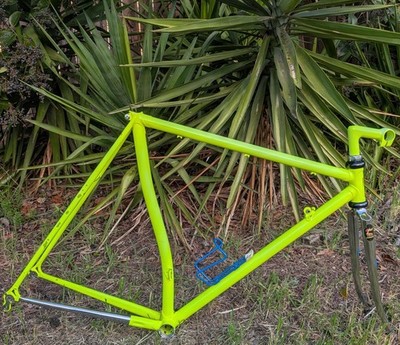 F&M Time Trial Road Bike Frame Columbus STEEL Funny TT Italian Oria Green AERO