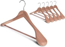 Extra Wide Red Cedar Wood Hangers - 6 Pack for Suits, Coats  Jackets