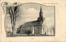 Jugendstil Passepartout Ak Kellinghusen in Holstein, Kirche - 4801084