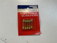 Unipart GFS 3015 pack of five 15 amp 12v automobile fuses new tatty old stock