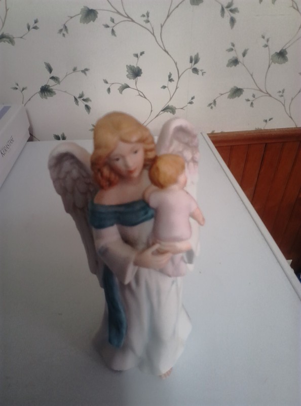 HOME INTERIORS Homco  PORCELAIN FIGURE GUARDIAN ANGEL #1434