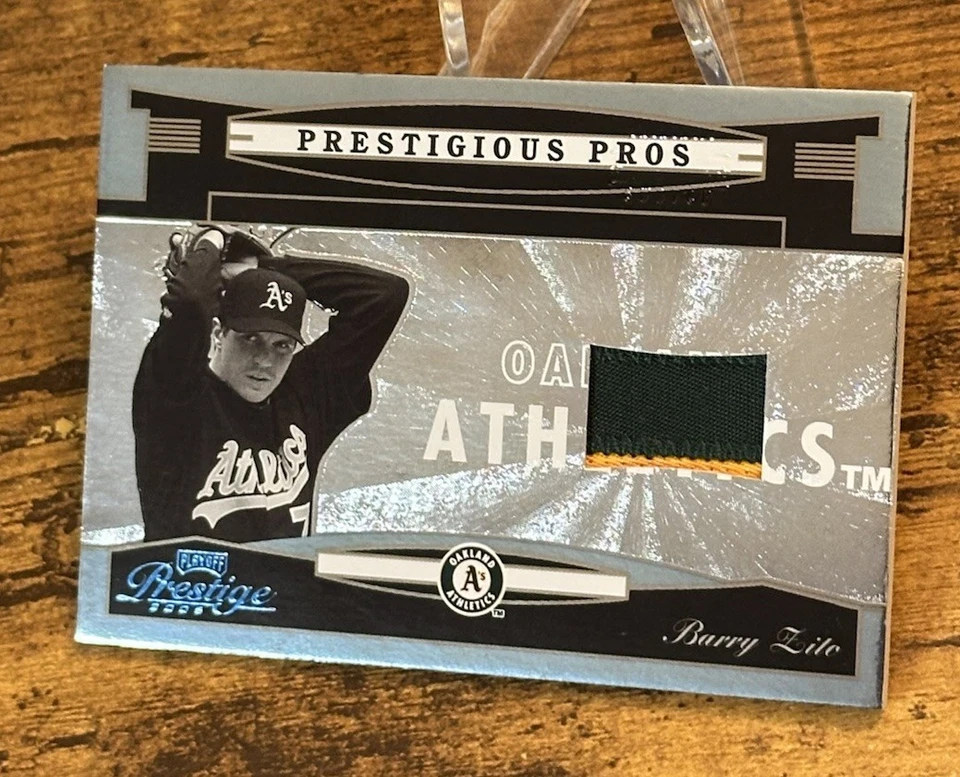 2005 Playoff Prestige Barry Zito Prestigious Pros Material Patch Platinum /5 - Image 2 of 4