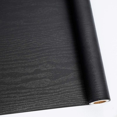 Abyssaly Peel and Stick Wallpaper Black Wood Contact Paper Decorative Self