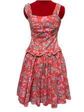 Vintage Laura Ashley Pink Floral Dress Size 8