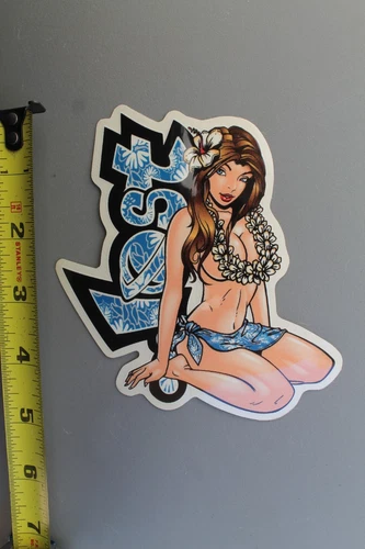 Lost Surfboards Sexy Aloha Hula Girl Anime Original V3B Vintage Surfing STICKER