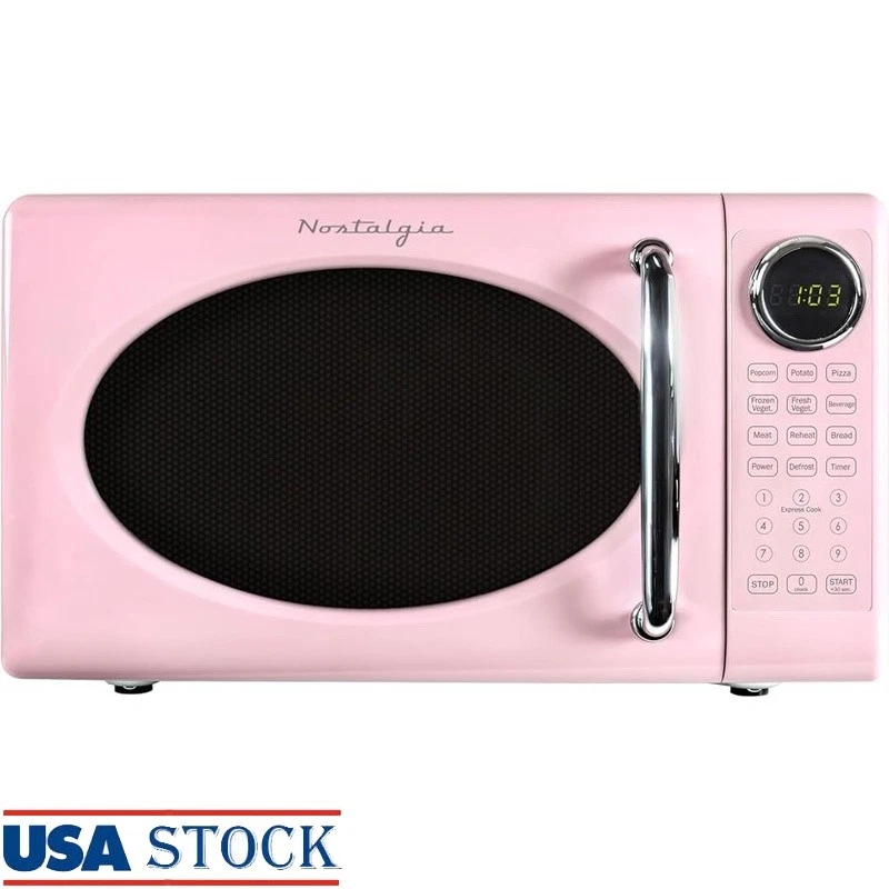 700W Microwave Oven Compact 0.7cu ft Rotating Turntable 8 Auto Cook Programs New