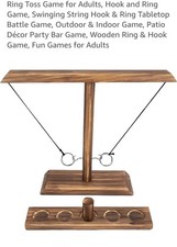 New CircleCraft Wooden Hook  Ring Tabletop Ring Toss Game for Adults 18 Brown