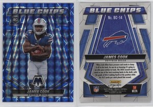 2022 Panini Mosaic Blue Chips Blue Mosaic Prizm /99 James Cook #BC-14 Rookie RC
