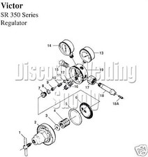 REPAIR KIT w/ DIAPHRAGM - VICTOR SR 350 OXYGEN REGULATOR OXY REG SR350 AV350RKD