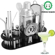 23 PCS Pro Cocktail Shaker Set Drink Maker Mixer Bar Tool Bartender Kit New