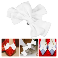 2pcs Pretty Bow Shoe Buckles White Bow Shoe Buckles Wedding Shoes Buckles