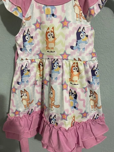 فستان Honeydew Baby Girl متعدد الألوان غريب الأطوار باللون الأزرق مقاس 12-18 م جديد