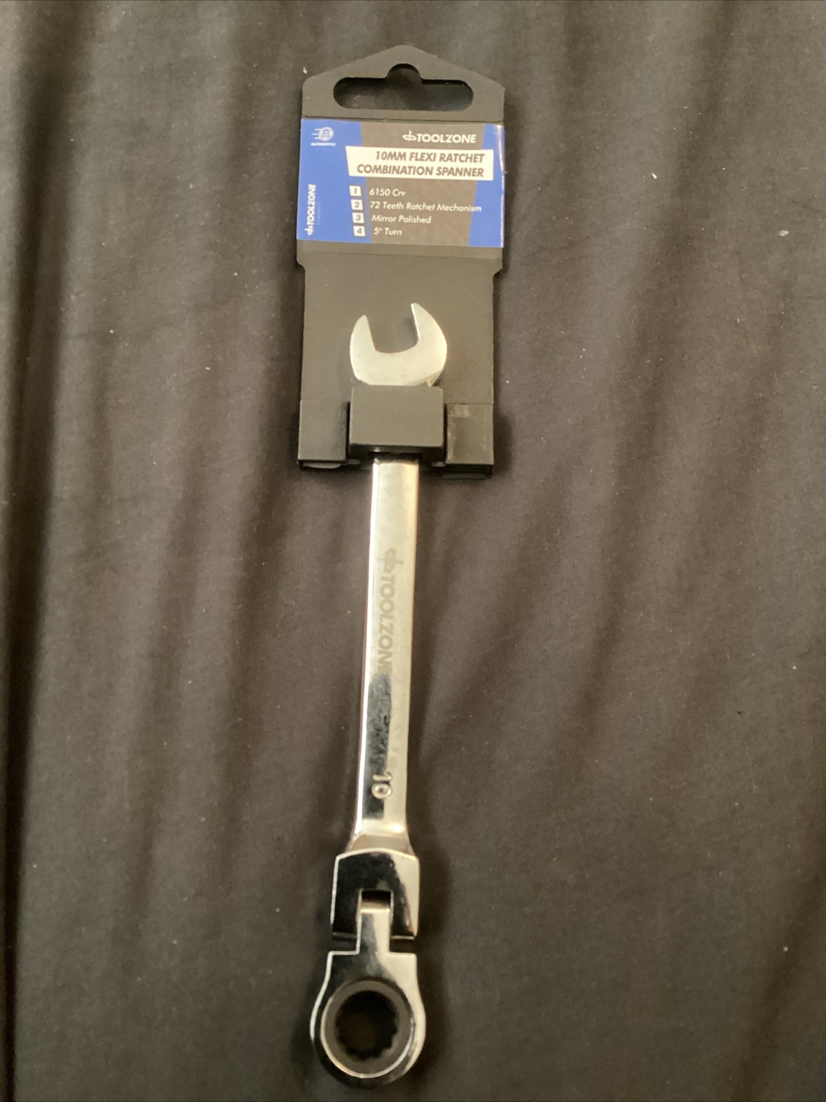 10mm Metric Flexi Head Ratchet Combination Spanner Wrench 72 Teeth