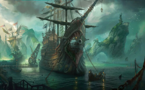 Artwork Pirates Ship Boat Oil Painting Printed On Canvas Art Wall Home Decor