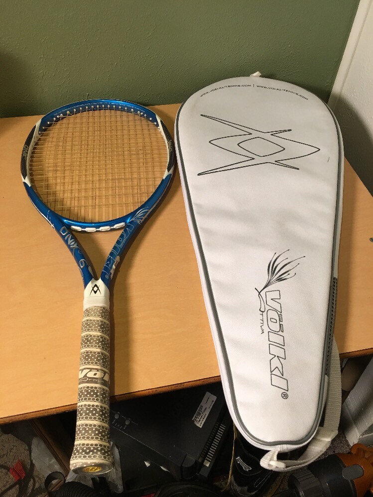 Volkl Dnx 6 llama 100 cabeza 4 3 8 Grip Tenis Raqueta Con Cubierta Volkl Dnx 6 llama 100 cabeza 4 3 8 Grip Tenis Raqueta Con Cubierta