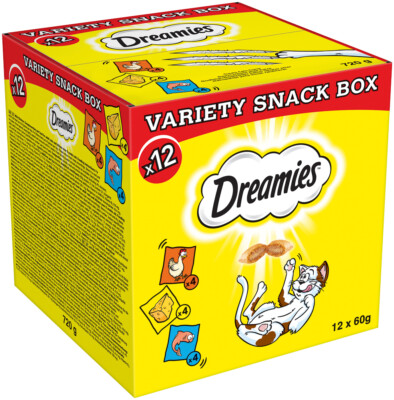 12 x 60g Dreamies Katzenleckerlis Katzensnacks Multipack Variety Snacks Box 