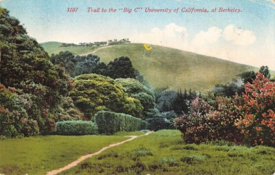 Postcard Trail Big C University of California Berkeley CA DB 1913