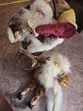 Set Of 2 Vintage Santa Elf Figurines Perfect Condition Amazing Quality Christmas