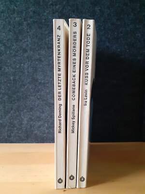 3x Vintage KRIMI - Mickey Spillane R. Deming Ira Levin * Bayropharm 1970 kurios