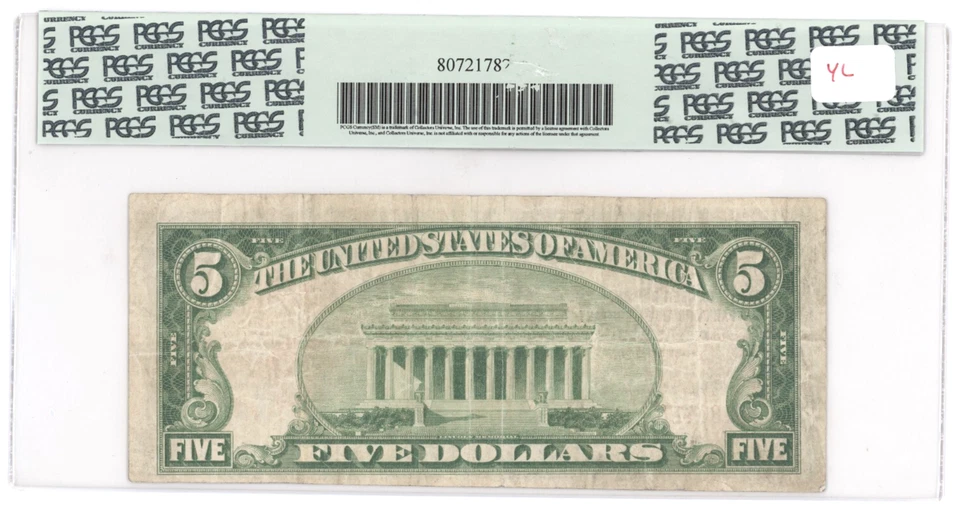 CH 12091929 $5 TYII FIRST CAMDEN NAIONAL BANK & TRUST CO CAMDEN, NJ PCGS VF 25 - Image 2 of 2
