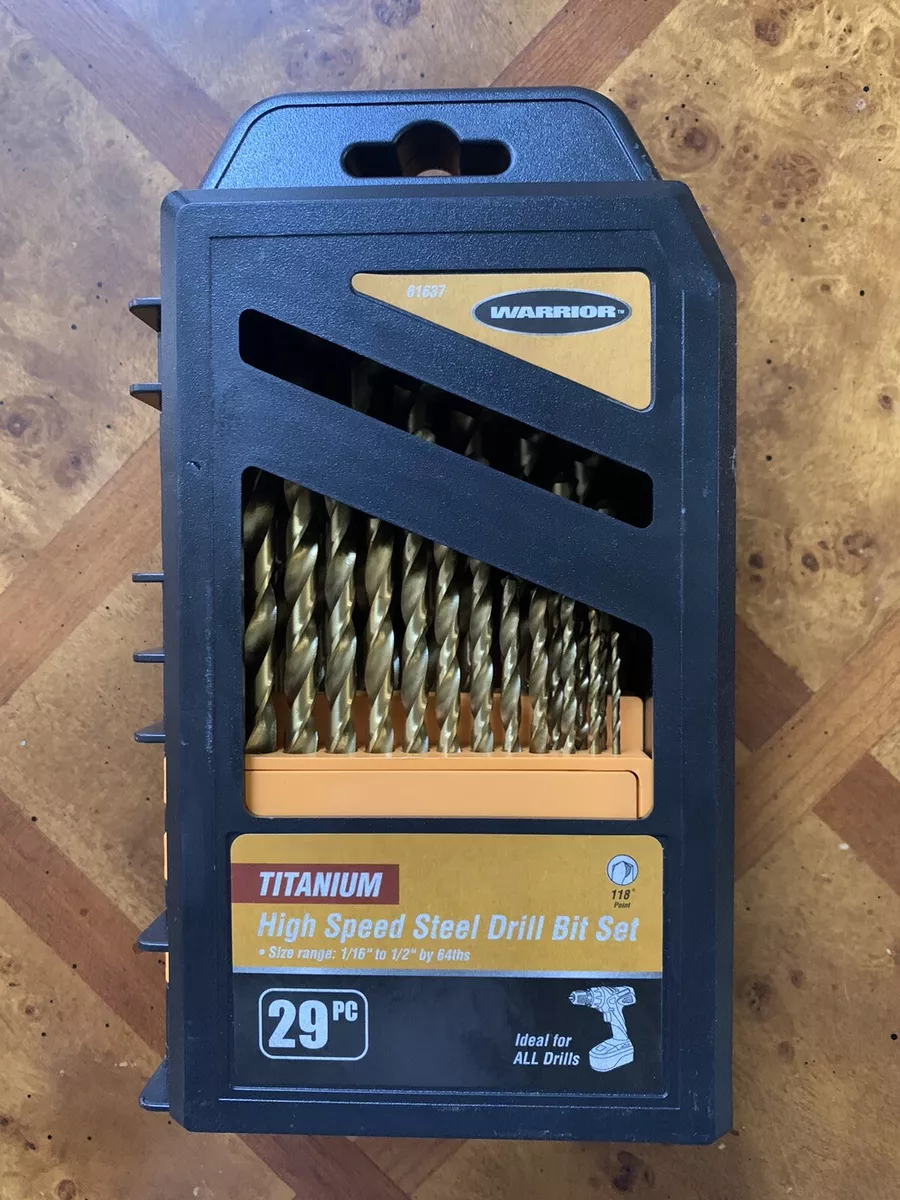 Warrior 61637 Titanium High Speed Drill Bit Set 29 Pcs W Case