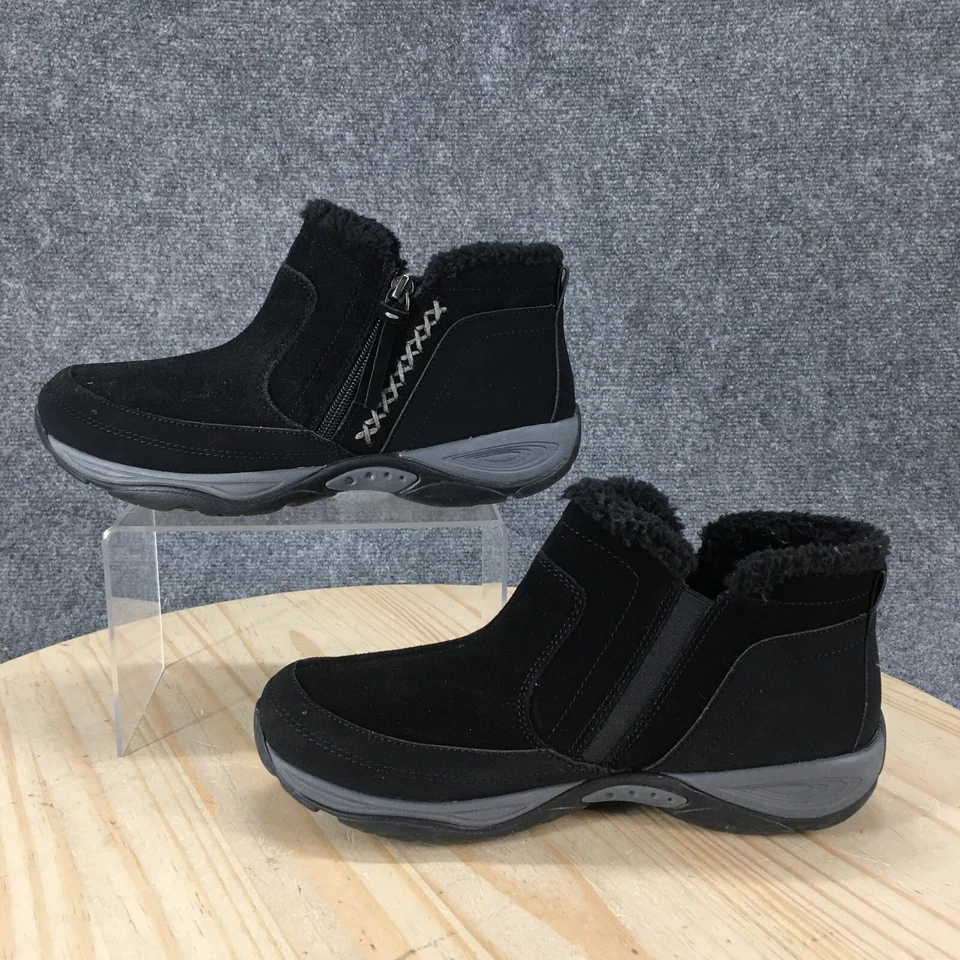 Easy Spirit Boots Womens 9 M Epic Snow Black Fur Lined Casual Comfort Ankle Top - Image 2 of 4