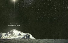 Landscape nature art mountains snowy peak water sea text Custom Gaming Mat Desk