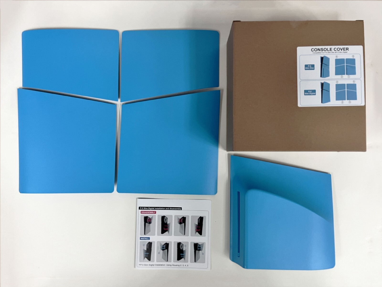 5 in 1 Plates for PS5 Slim Console Disc/Digital Edition Faceplates Panel Covers