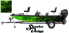 Crappie Fishing Fish Boat Bass Graphic Skeletons Wrap Lime Black Decal Vinyl US 