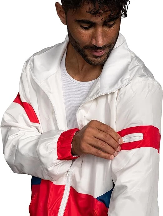 Unisex Adult Retro 80s 90s Windbreaker Jacket Lightweight Colorful Vintage Coat image 4