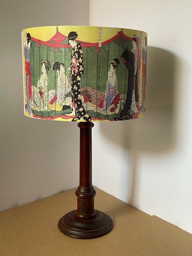 Pantalla de lámpara Geisha, sombra clara, japonesa, shabby chic, regalo gratis - Imagen 3 de 4