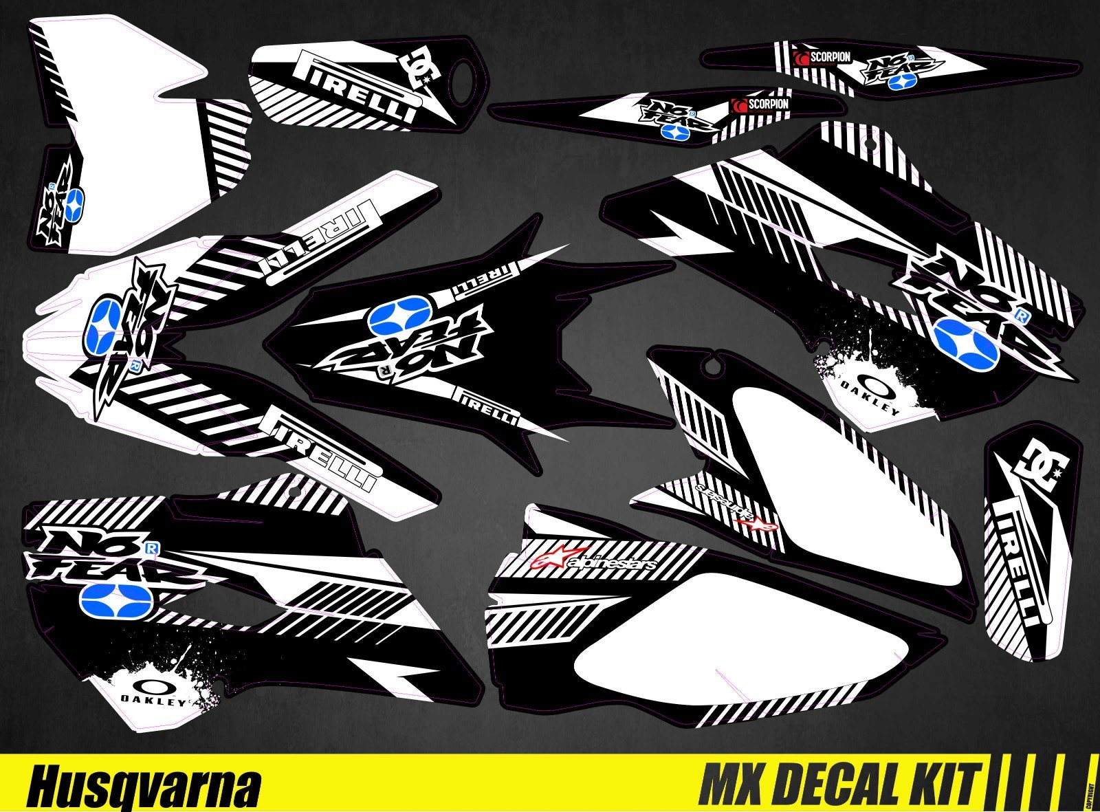 Kit déco Husqvarna FC TC No Fear pour dominer les pistes de motocross