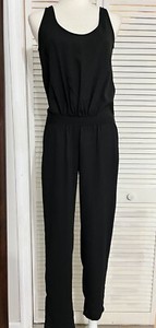 Woo Woo Shop Chic Romper Sleeveless Black Jumpsuit Size Small Classic - Luxury