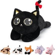 Black Cat Weighted Stuffed Animals - 22 Inch 4.5 Pounds Weighted Plush Kitten St