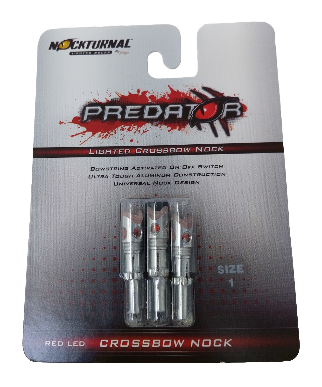 Rage Nockturnal Predator Size 1 LED Lighted Crossbow Arrow Nocks 3pk