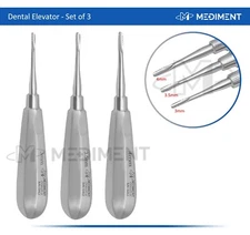 Dental Elevator LUXATING Root Instruments STRAIGHT SERRATED Tip 3mm, 3.5mm, 4mm