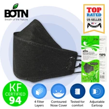 10 Pcs BOTN KF94 BLACK Protective Face Mask Adult Made in Korea KFDA Approved