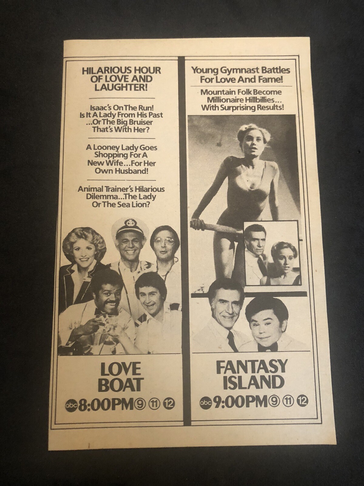 1981 Love Boat & Fantasy Island TV Show Magazine Ad 2D23 Collectible Print