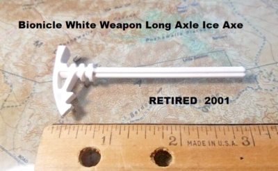 LEGO Bionicle White Battle Weapon Long Axle Ice Axe Turaga Nuju