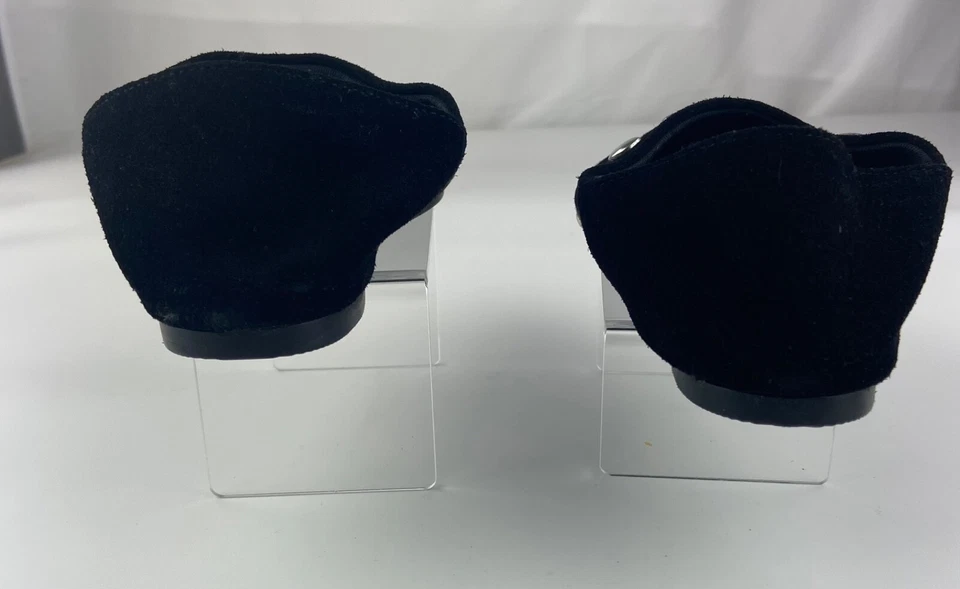Urban Outfitters Black Suede Silver Studded Babouche Shoes Slip-on Flat SZ W 9 - Image 4 of 4