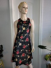 Vintage 90's D.B.Y.Ltd floral print satin shift dress women's sz 9