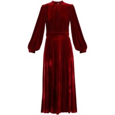 Luxurious Red Velvet Dress Stunning Formal Evening Prom Gown Christmas Gift