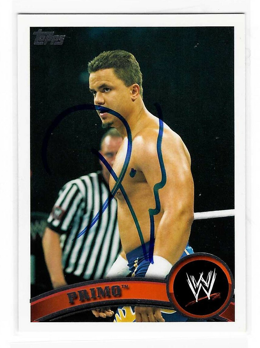 Primo Signed 2011 Topps WWE Raw Card #7