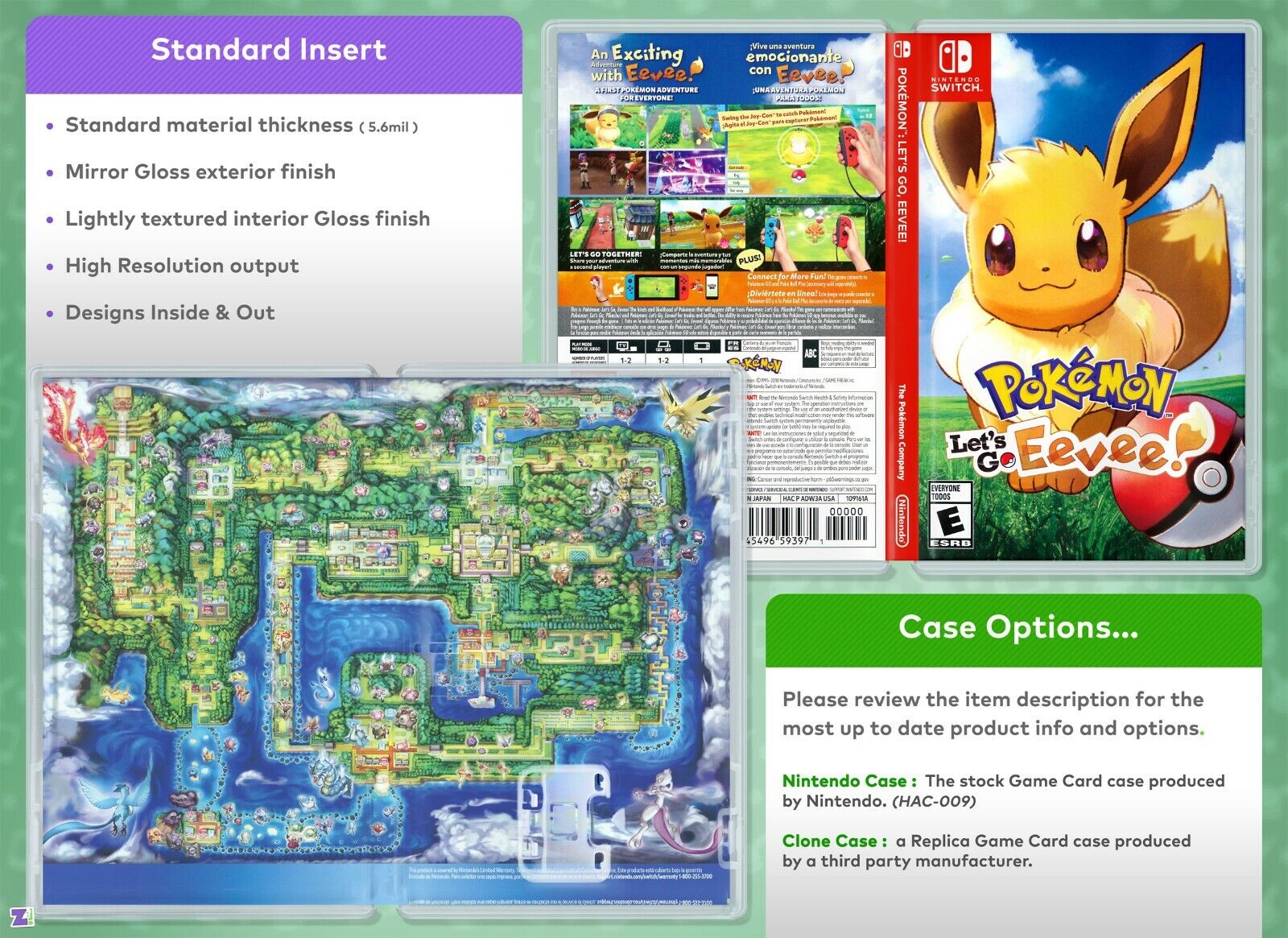 Pokémon Let\'s Go Case ART: | Nintendo Insert eBay & Eevee! for Replacement Switch COVER