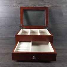 Pottery Barn Wooden Jewelery Box Chest