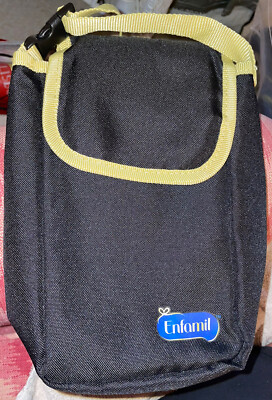 Enfamil Reusable Cooler Baby Bottle Black Bag 10x7